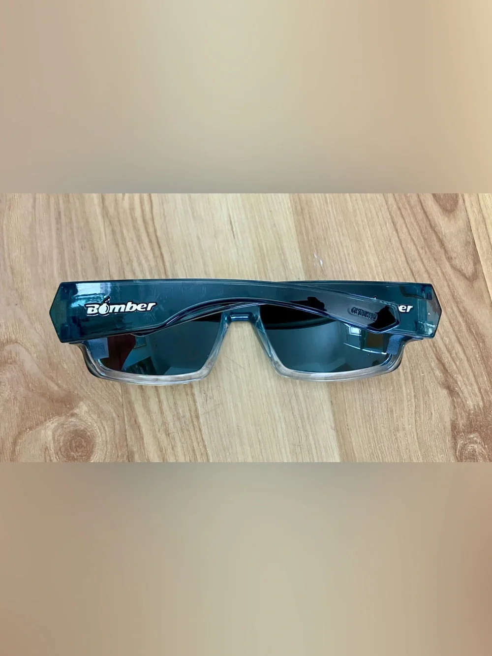 Bomber Polarized Shield Sunglasses; 3 Knicks on Right Lense-See Last Photo